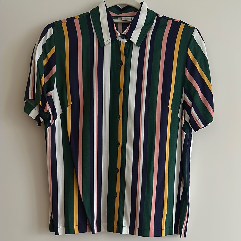 Multicolor Striped Button-Up Shirt